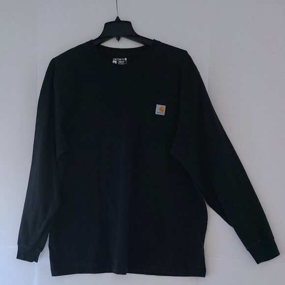 CARHART MEN'S BLACK PULLOVER SWEATSHIRT- XL/TG/XG-- SIDE POCKET, LOGO, LOOSE FIT - Picture 1 of 10
